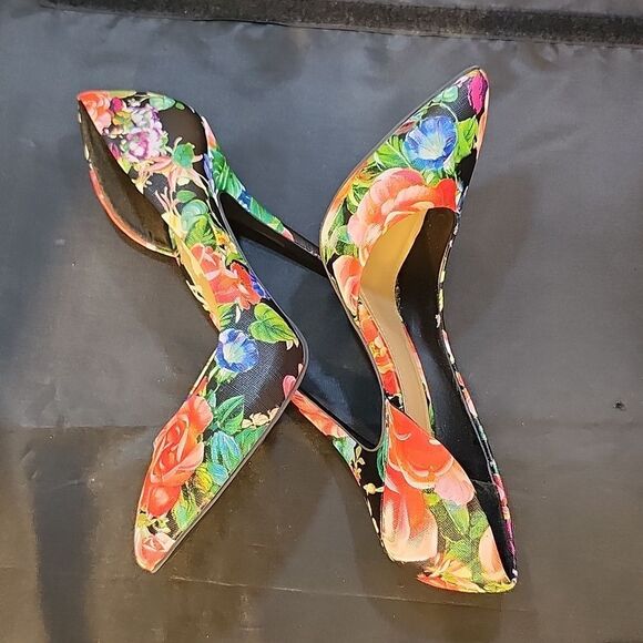 JUSTFAB FLORAL MULTI D'ORSAY HIGH HEEL PUMPS S2 - Picture 11 of 16